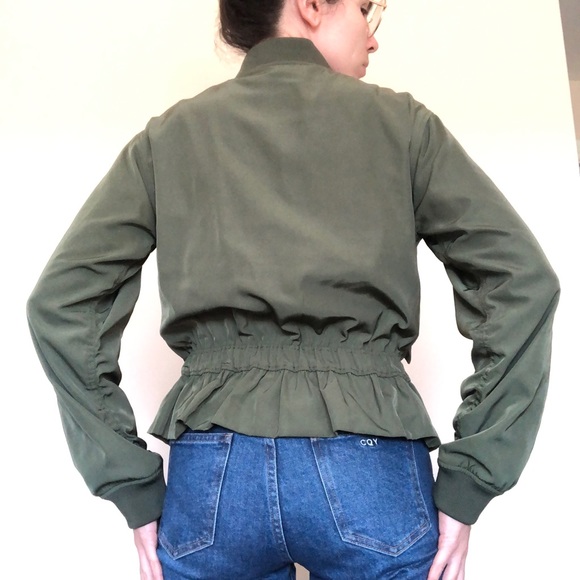 Kate Spade Bomber Peplum Fall Jacket gather frill - Picture 8 of 16